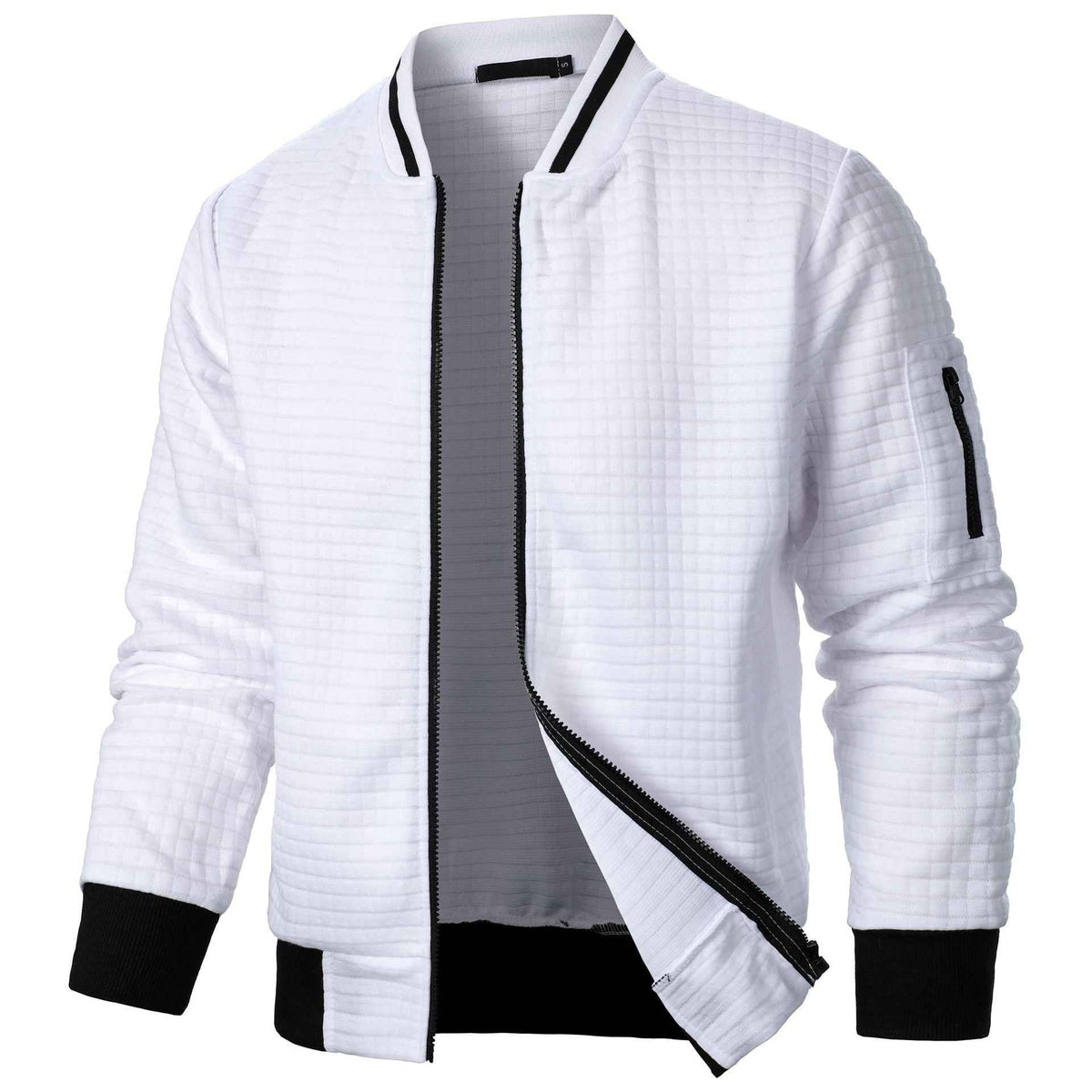 Men's Plaid Zip-Up Stand Collar Sweatshirt Jacket | District Hurd Limited