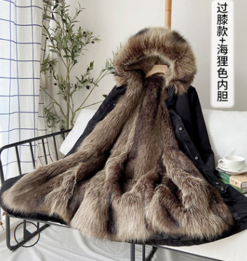 Men's Fur-Hooded Mid-Length Parka Coat | District Hurd Limited