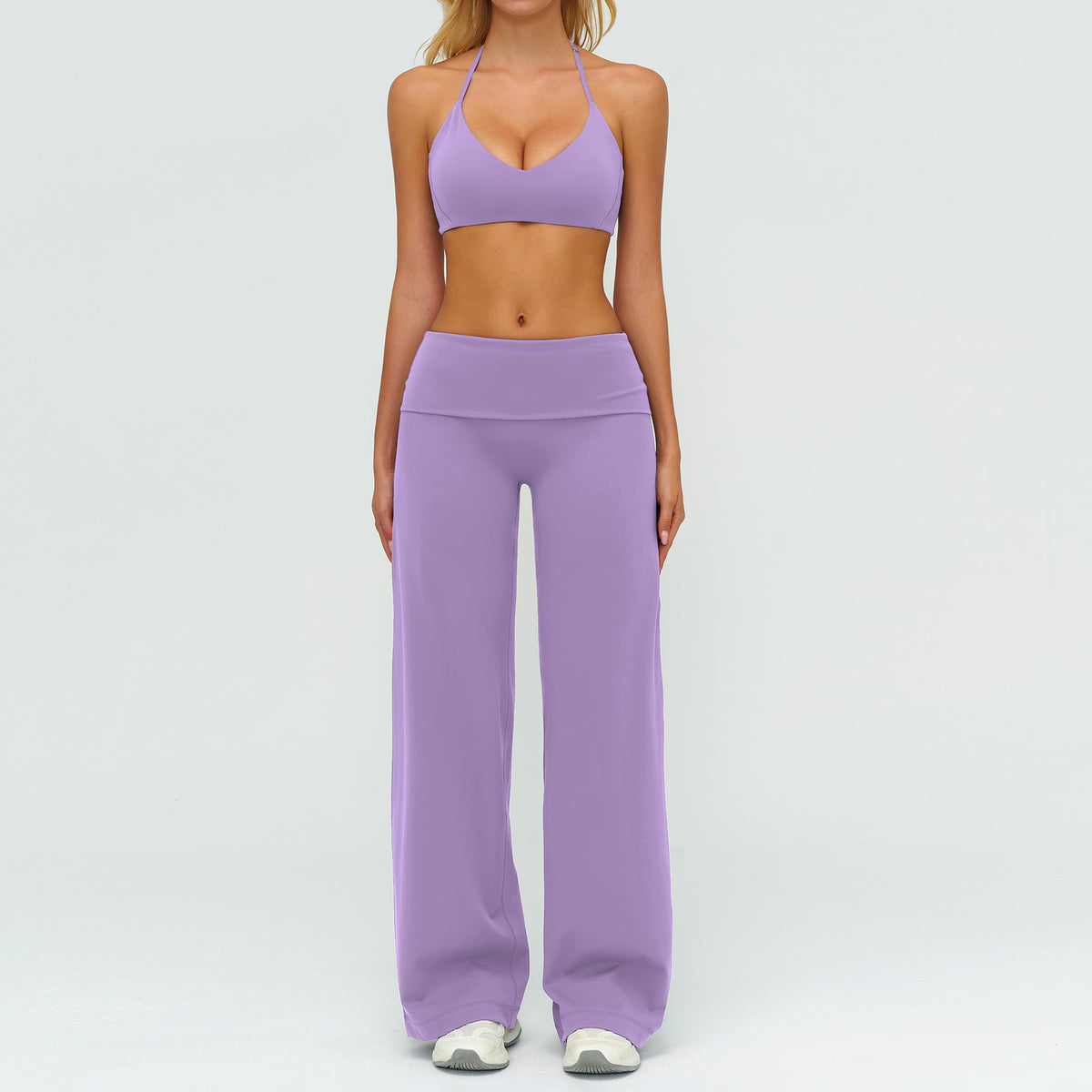 Fashionable Seamless Back Sports Bra Set with High-Waisted Leggings for Fitness, Running, Yoga and Casual Wear Style Activewear Set