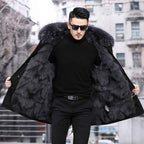 Men's Fur-Hooded Mid-Length Parka Coat | District Hurd Limited