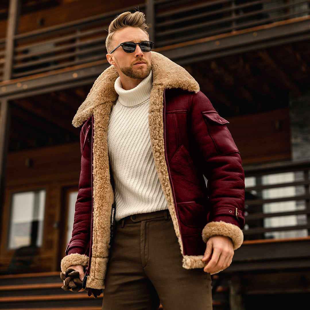 Men's Thickened Faux Fur Lined Winter Jacket | District Hurd Limited