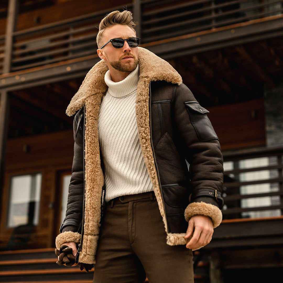 Men's Thickened Faux Fur Lined Winter Jacket | District Hurd Limited