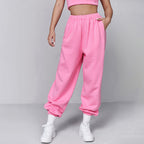 Women's Pink High-Waisted Wide-Leg Pants Women's Spring And Summer Ins Trendy Loose All-Match Gentle Casual Leggings Trousers