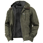 Casual Cotton Jacket with Fleece Lining and Zipper Pockets