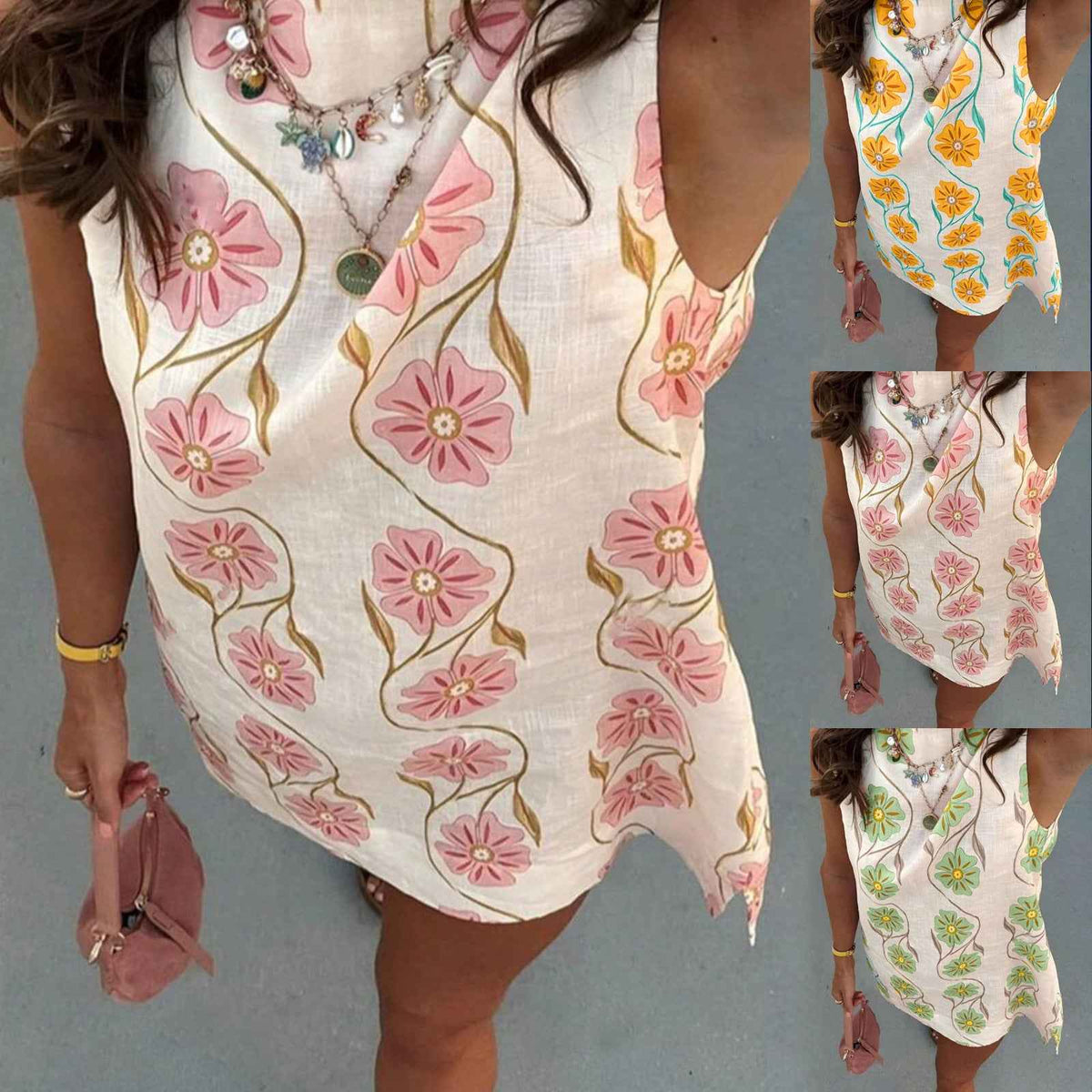 Women's Floral Print Sleeveless Mini Dress | District Hurd Limited