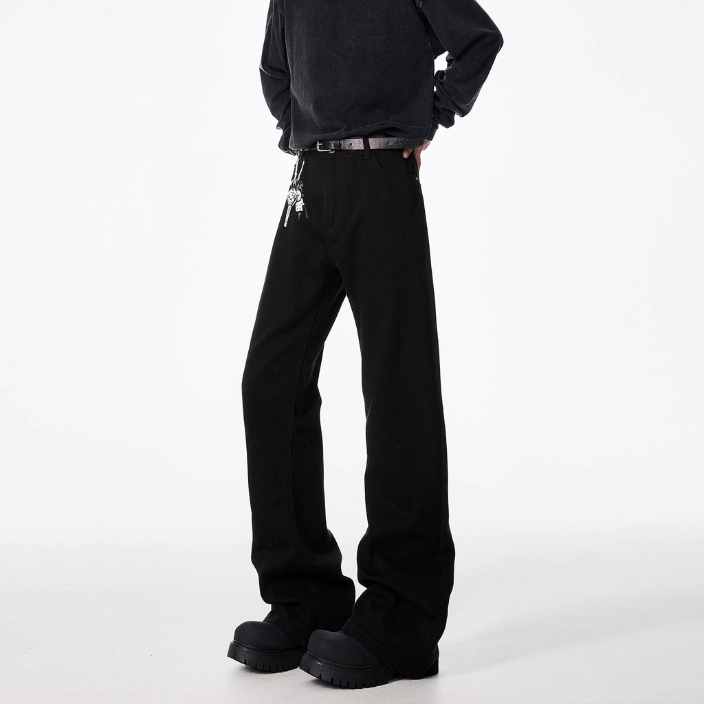 Men Bootcut Black Flared Straight Leg Jeans