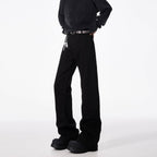 Men Bootcut Black Flared Straight Leg Jeans