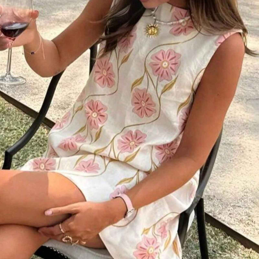 Women's Floral Print Sleeveless Mini Dress | District Hurd Limited