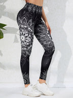 Watercolor Print High-Waisted Leggings