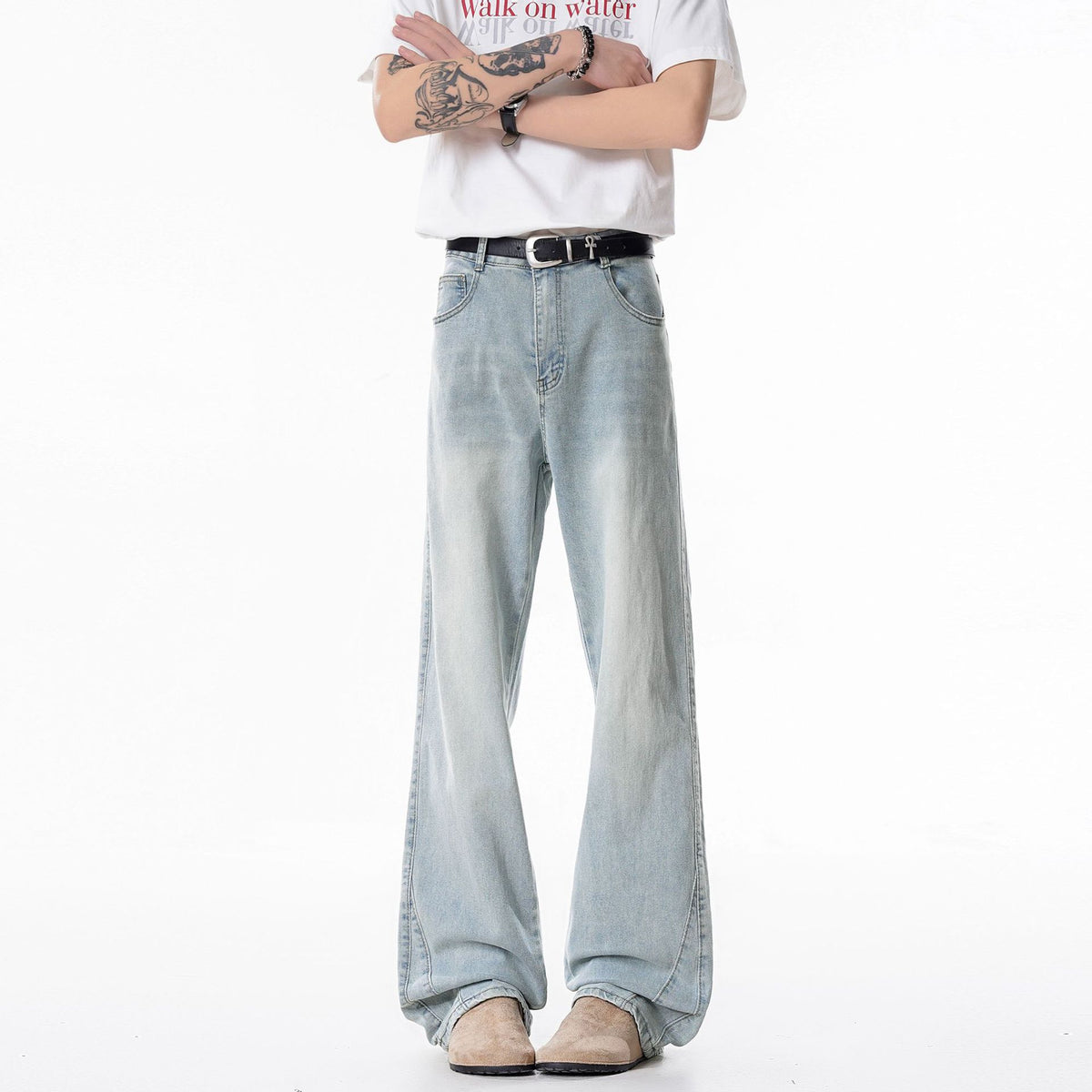 Slim Fit Straight Leg Denim Jeans Men