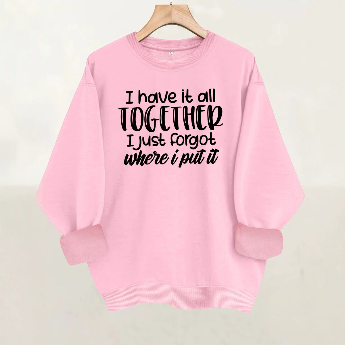 Long sleeved round neck fleece sweatshirt