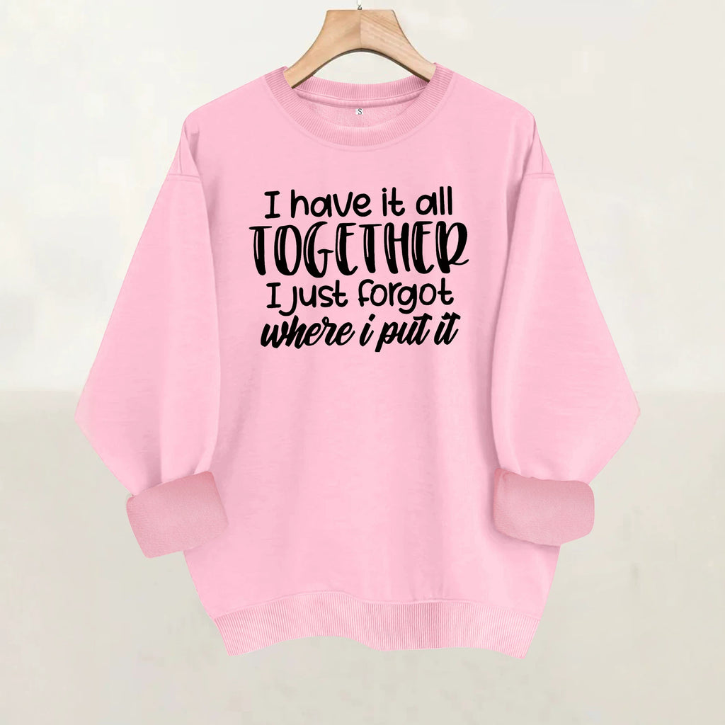 Long sleeved round neck fleece sweatshirt