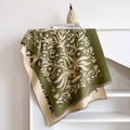 185x65cm Vintage Floral Faux Cashmere Scarf for Women, Thick Warm Neck Wrap