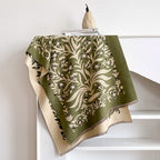 185x65cm Vintage Floral Faux Cashmere Scarf for Women, Thick Warm Neck Wrap