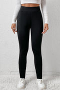 Black High Waist Fleece Lined Winter Leggings