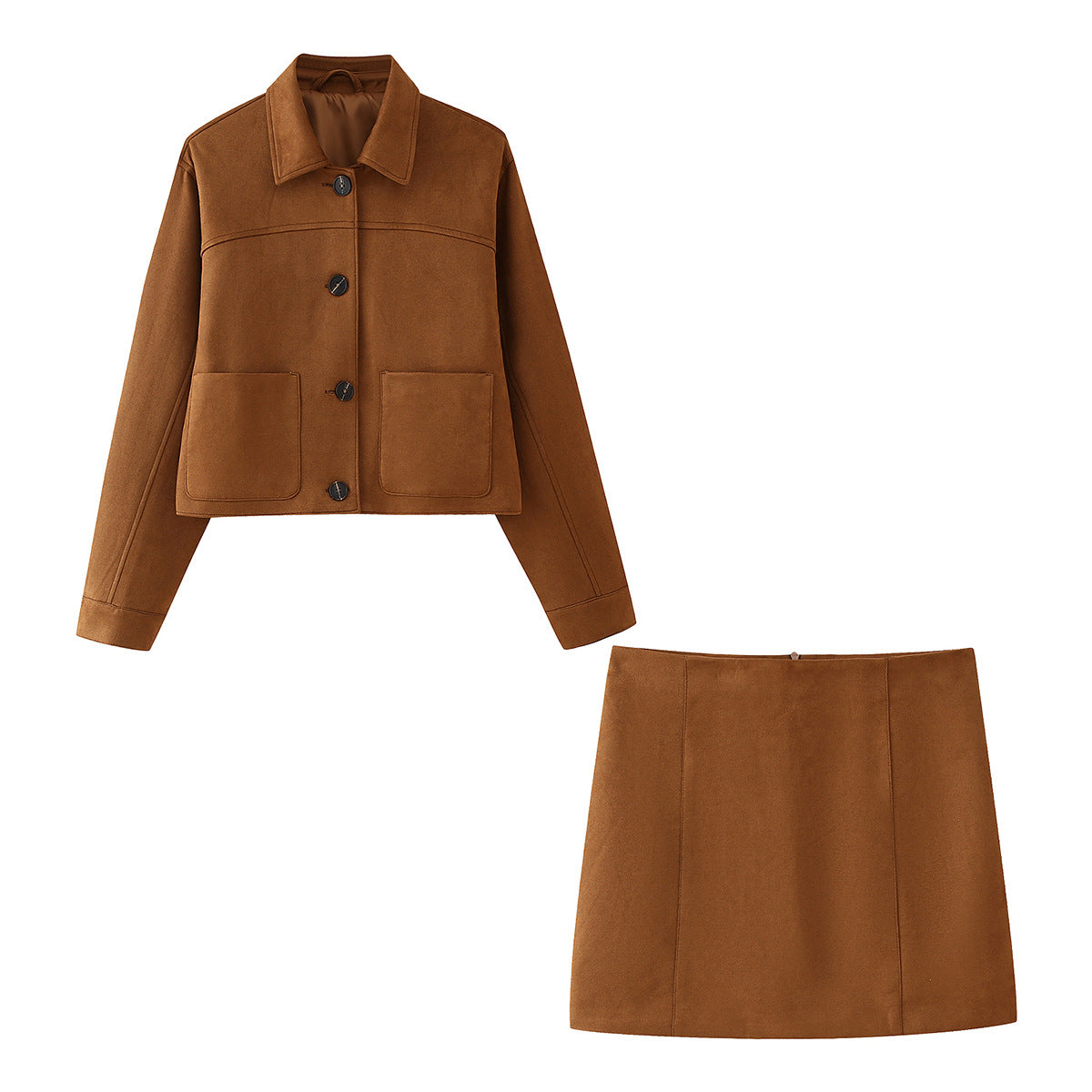 Suede Jacket & Skirt Set - Best for Autumn & Winter