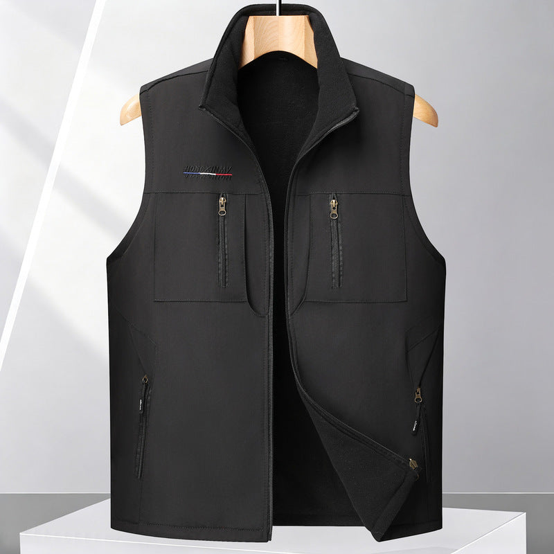 Men Casual Fleece Lined Vest