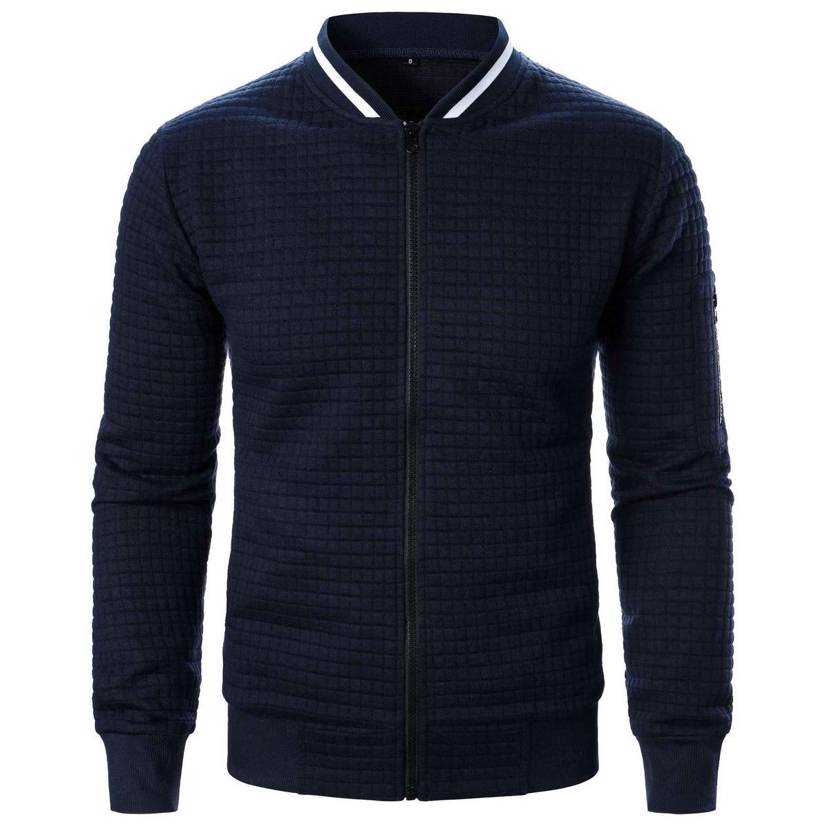 Men's Plaid Zip-Up Stand Collar Sweatshirt Jacket | District Hurd Limited
