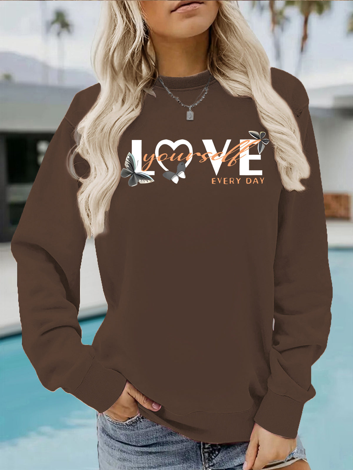 Fleece Long Sleeved Printed Sweatshirt