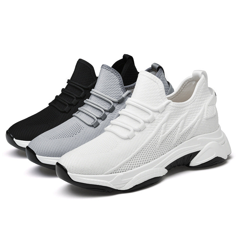 Men's Tie-up Height-Increasing Breathable Mesh Shoes