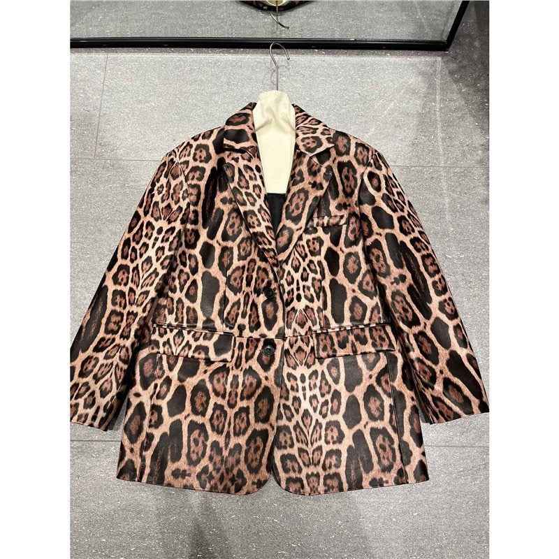 Women's Leopard Print Genuine Sheepskin Leather Jacket | District Hurd Limited