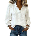 Women's Bamboo Cotton Embroidered V-Neck Shirt | District Hurd Limited