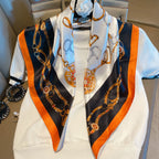 Vintage Ethnic Pattern Silk Scarf for Women