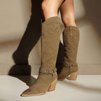 Women's Chunky Heel High-Shaft Western Boots | District Hurd Limited