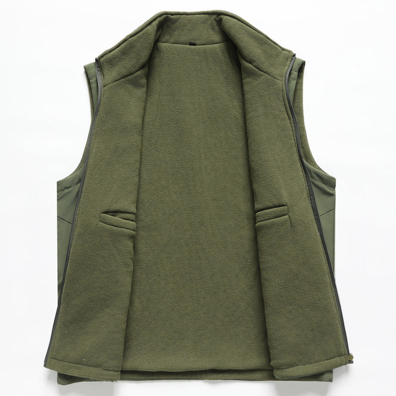 Men Casual Fleece Lined Vest