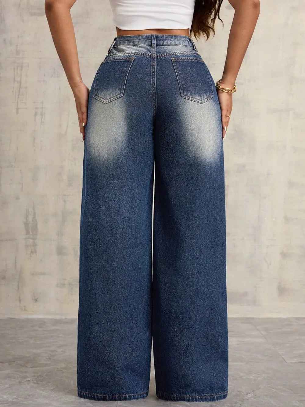 Women's Embroidered Wide Leg Jeans | District Hurd Limited