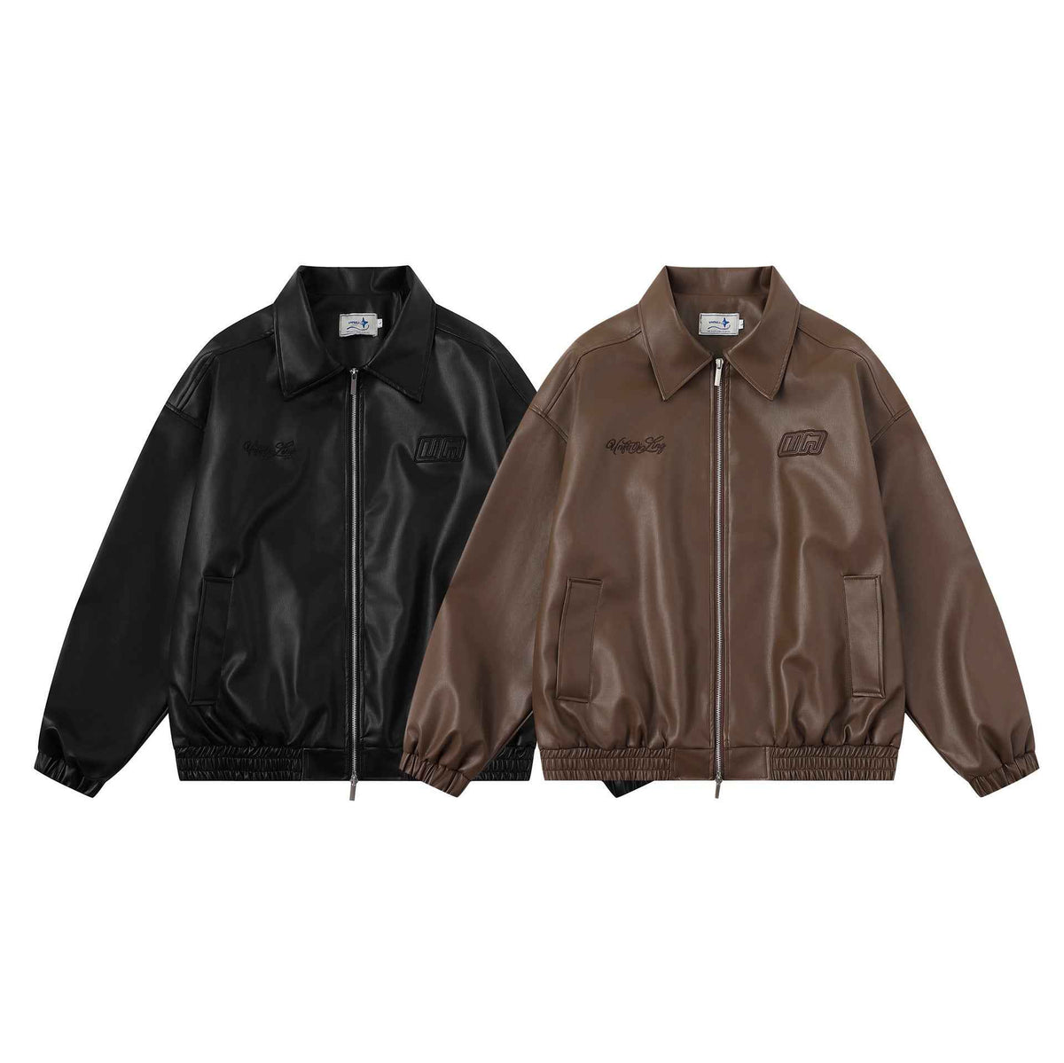 Leather Jacket Unisex – Embroidered Premium Biker Style | District Hurd Limited