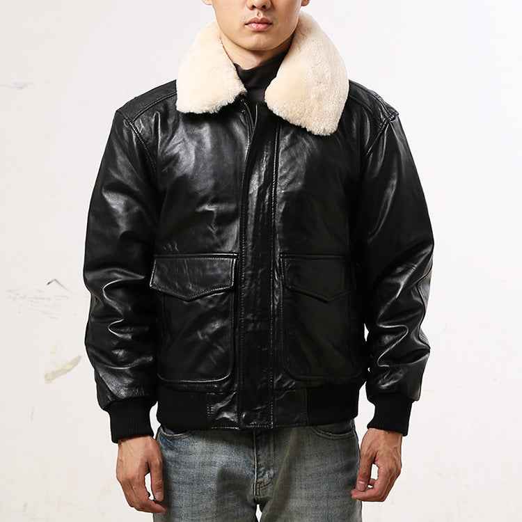 Men's Sheepskin Aviation Leather Jacket | District Hurd Limited