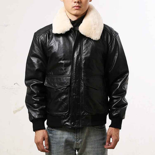Men's Sheepskin Aviation Leather Jacket | District Hurd Limited
