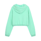 Zipper hooded sweatshirt jacket+pants set for women