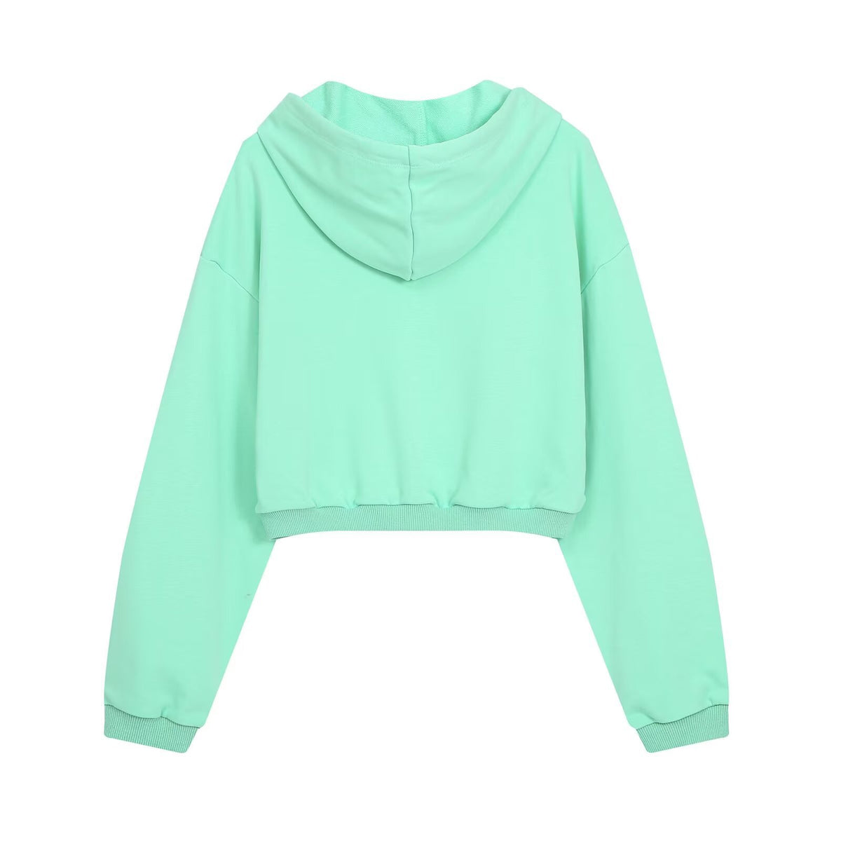 Zipper hooded sweatshirt jacket+pants set for women