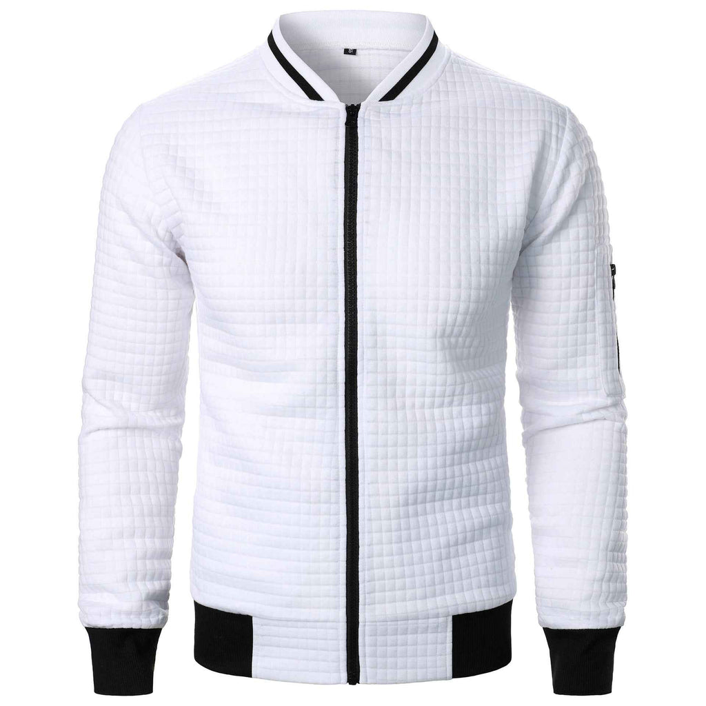 Men's Plaid Zip-Up Stand Collar Sweatshirt Jacket | District Hurd Limited