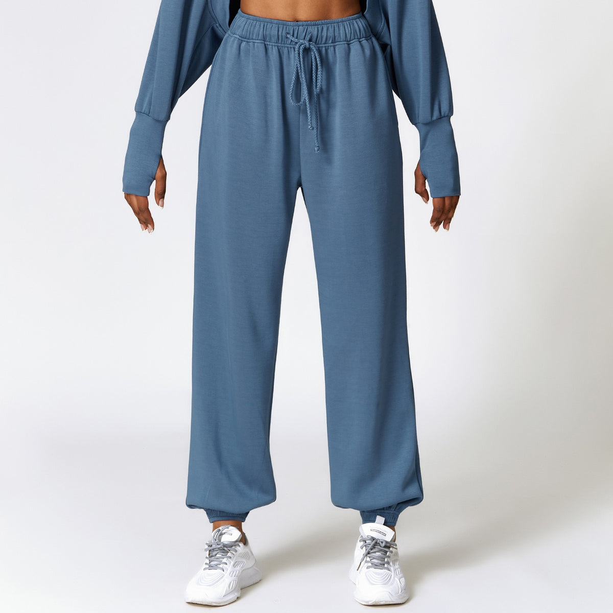 High waisted sports pants for women loose straight leg sweatpants for commuting casual and all match leggings