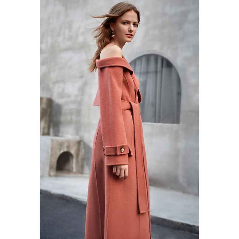 Women's One-Shoulder Double Wool Overcoat | District Hurd Limited