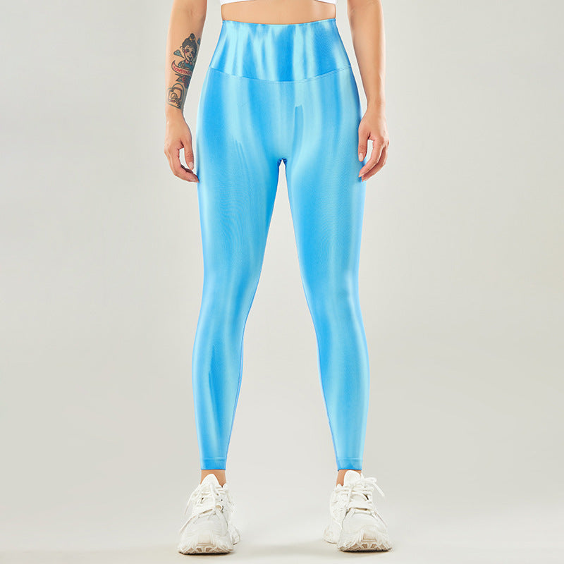 Dyed Aurora High-Waisted Seamless Yoga Pants Tummy Control Fitted Workout Leggings Fitness Pants