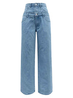 Women's Double Waistband Wide Leg Straight Trousers | District Hurd Limited
