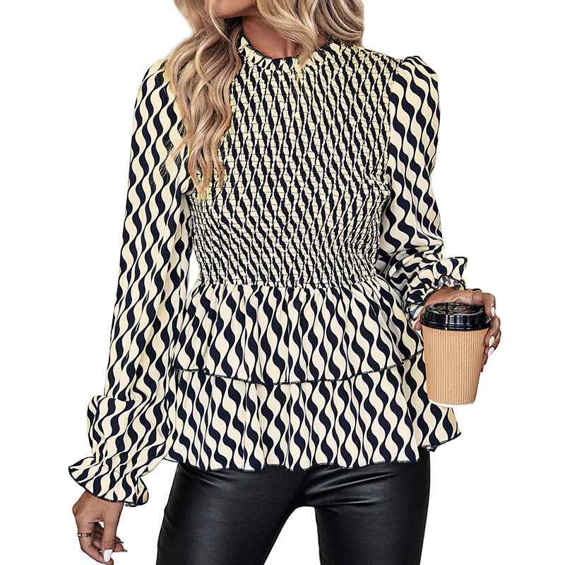 Women's Wave Print Hooded Longline Shirt | District Hurd Limited