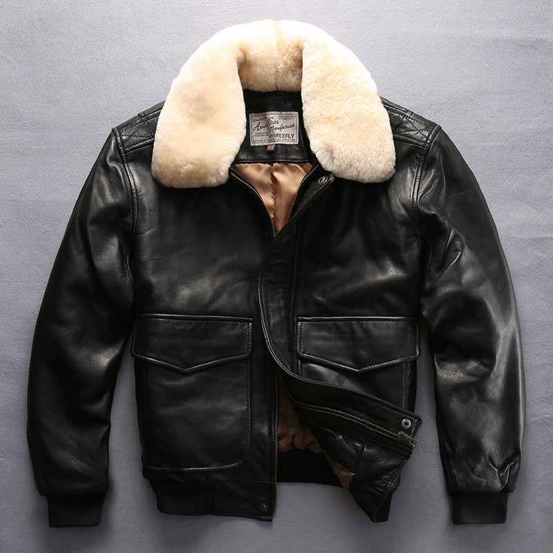 Men's Sheepskin Aviation Leather Jacket | District Hurd Limited