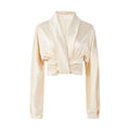 Women's Pleated Velvet V-Neck Blouse | District Hurd Limited