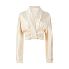 Women's Pleated Velvet V-Neck Blouse | District Hurd Limited