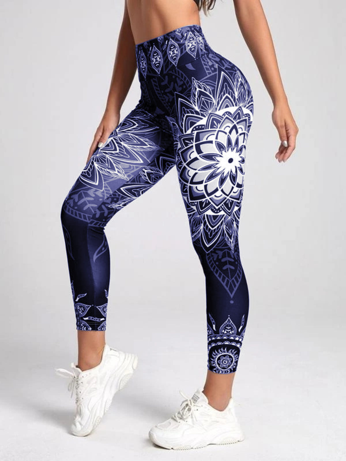 Watercolor Print High-Waisted Leggings