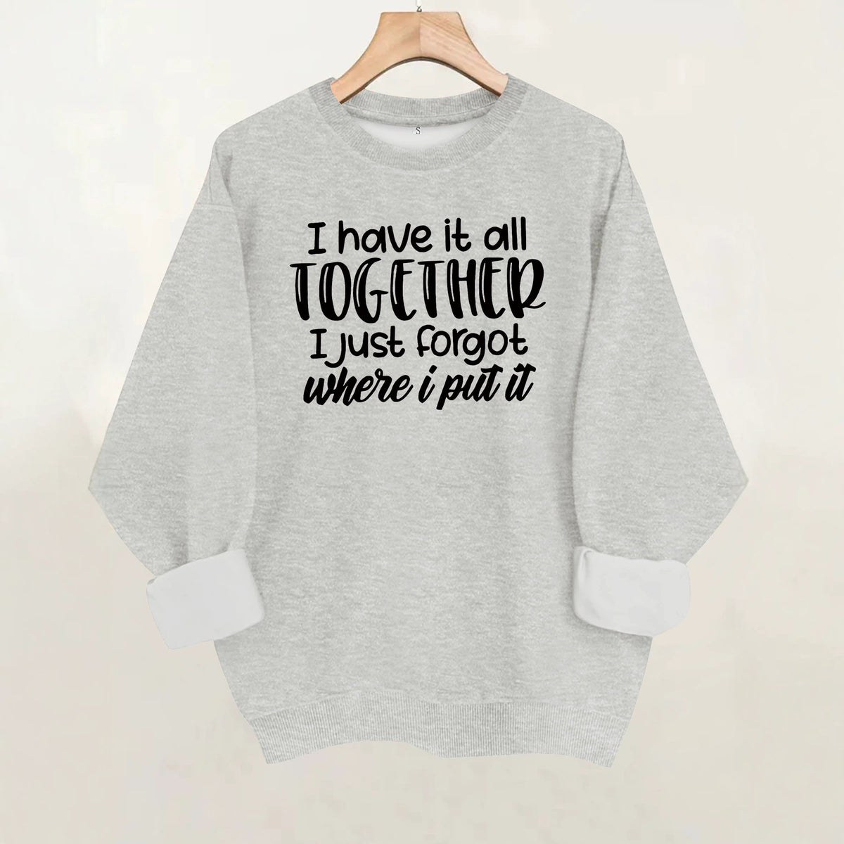 Long sleeved round neck fleece sweatshirt