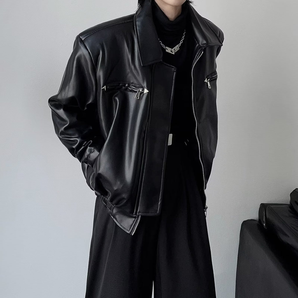 Men Trendy Leather Jacket