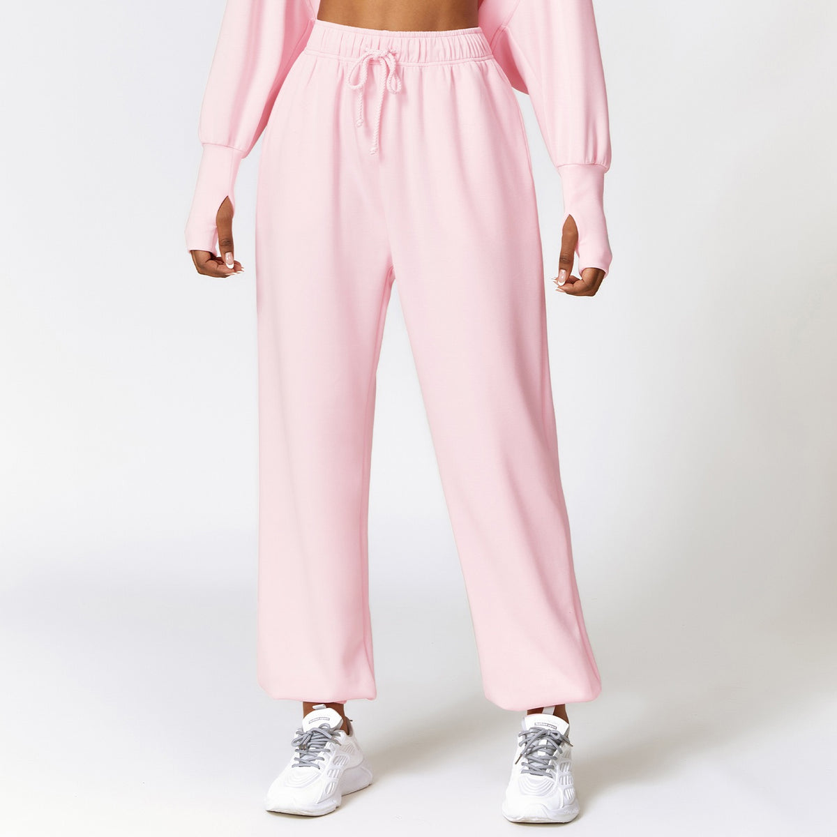 High waisted sports pants for women loose straight leg sweatpants for commuting casual and all match leggings