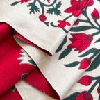 185x65cm Vintage Floral Faux Cashmere Scarf for Women, Thick Warm Neck Wrap