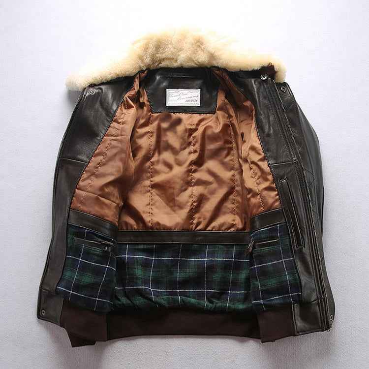 Men's Sheepskin Aviation Leather Jacket | District Hurd Limited